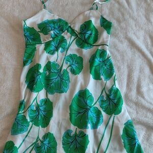 Diane Von Furstenberg White and Green Dress